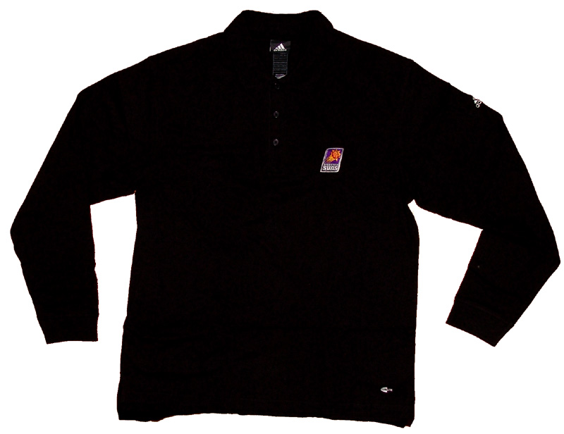 Phoenix Suns black adidas long sleeve polo shirt XL new  